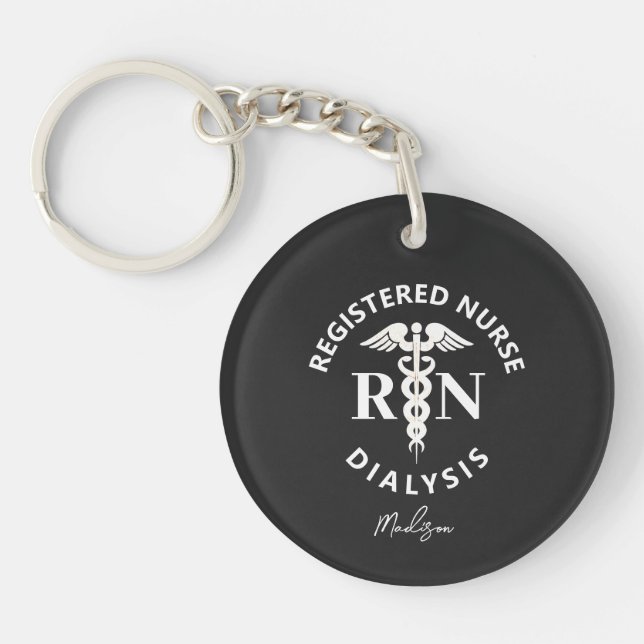 Dialysis Registered Nurse Personalized Keychain (Front)