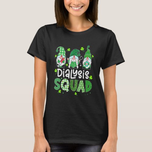 Dialysis Squad Gnomies St Patricks Day Nurse Steth T_Shirt