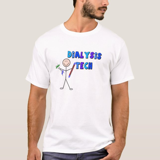 Dialysis Tech STICK MAN Design T-Shirt (Front)
