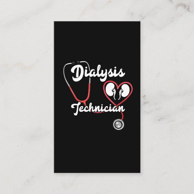 Dialysis Technician Kidney Nephrology Tech Nurse Business Card (Front)