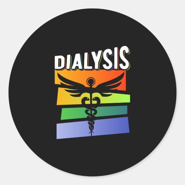 Dialysis Technician Medical Colorful Nurse Classic Round Sticker (Front)
