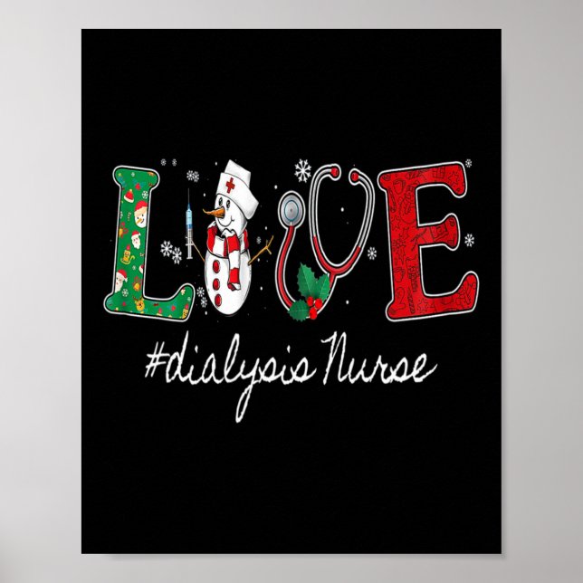 Dialysis Technician Nephrology Christmas Dialysis  Poster (Front)