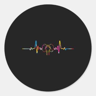 Dialysis Technician Nurse - Kidney Heartbeat Aware Classic Round Sticker