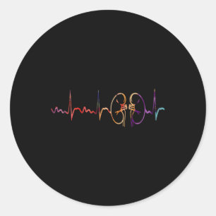 Dialysis Technician Nurse Kidney Heartbeat awarene Classic Round Sticker