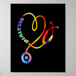 Dialysis Technician Nurse Kidney Heartbeat Funny Poster