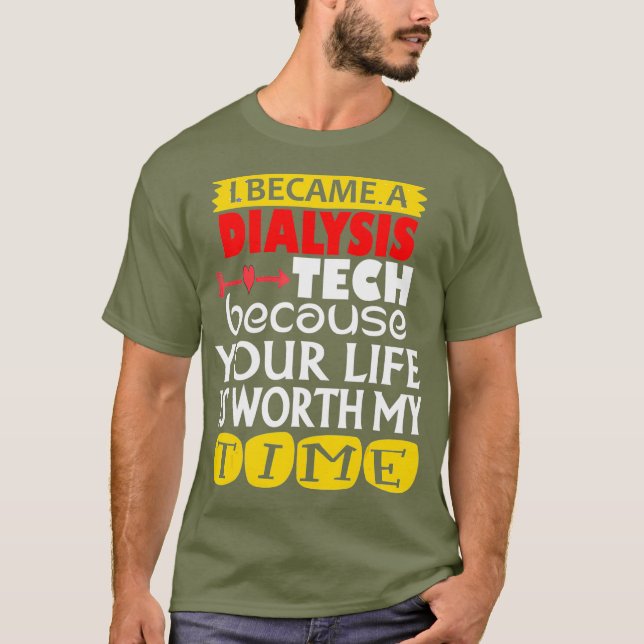 Dialysis Technician Nurse - Kidney Heartbeat T-Shirt (Front)