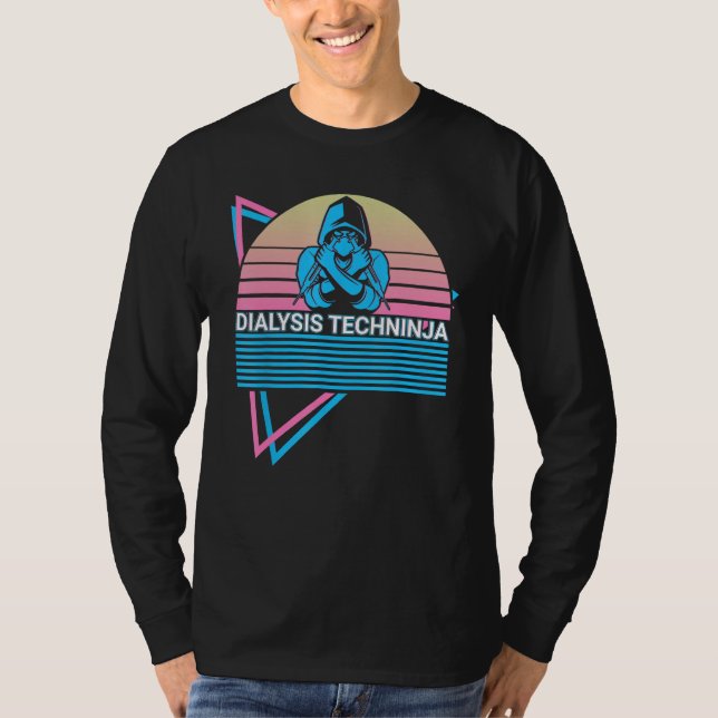 Dialysis Technician Retro Dialysis Techninja T-Shirt (Front)