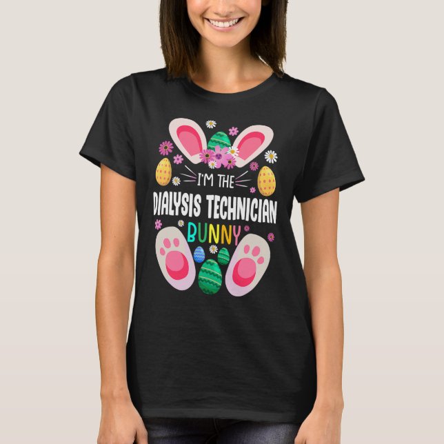 Dialysis Technician Teacher Bunny Easter Day Rabbi T-Shirt (Front)