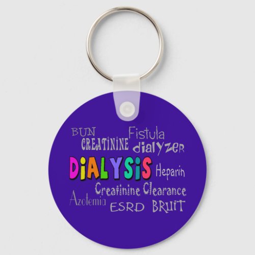 Dialysis Terminology Gifts Keychain purple