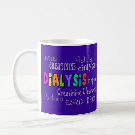 Dialysis Terminology Gifts Keychain Purple Magnet Coffee Mug