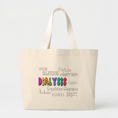 Dialysis Terminology Gifts Large Tote Bag