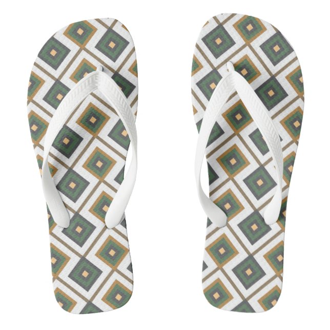 Diamante in green flip flops (Footbed)