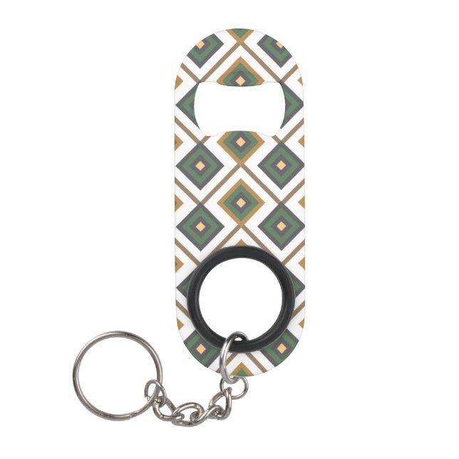 Diamante in green keychain bottle opener (Front)