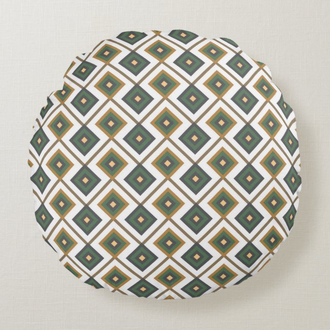 Diamante in green round pillow (Front)