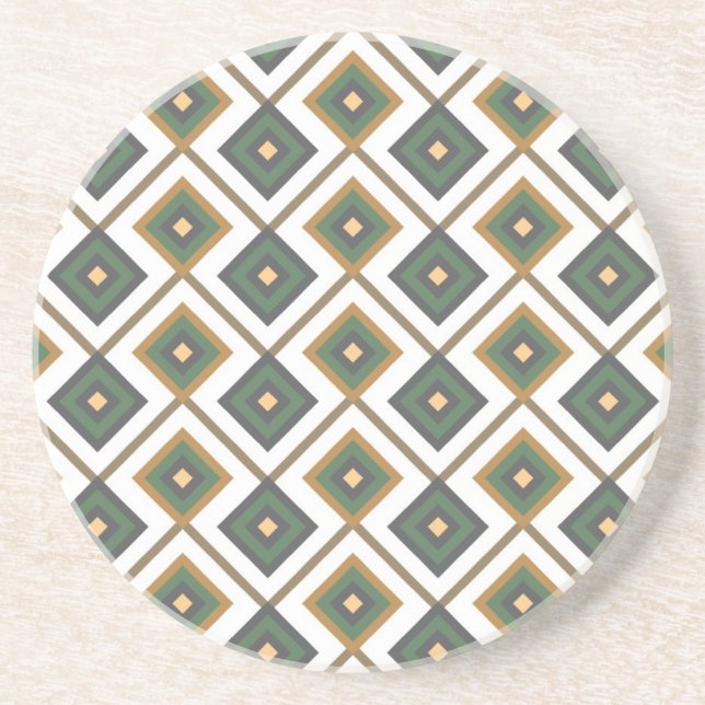 Diamante in green sandstone coaster (Front)