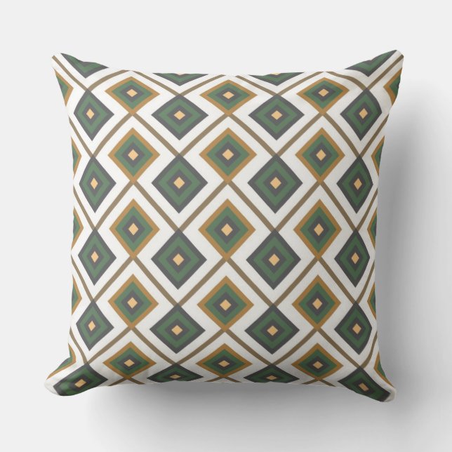 Diamante in green throw pillow (Front)