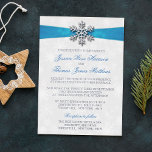 Diamante Snowflake & Blue Ribbon Winter Wedding Foil Invitation<br><div class="desc">Celebrate in style with these elegant and very trendy wedding invitations. The design is easy to personalize with your special event wording and your guests will be thrilled when they receive these fabulous invites.</div>