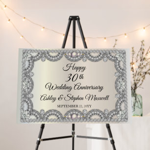 Diamond 30th Wedding Anniversary Party Foam Board