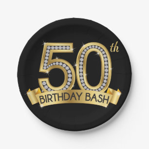 Diamond 50th Birthday Paper Plates