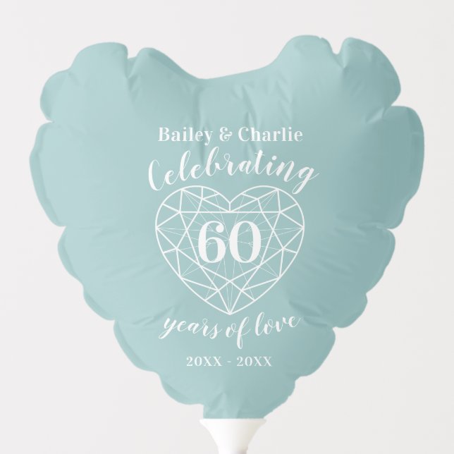 Diamond 60 years of love photo balloon (Front)