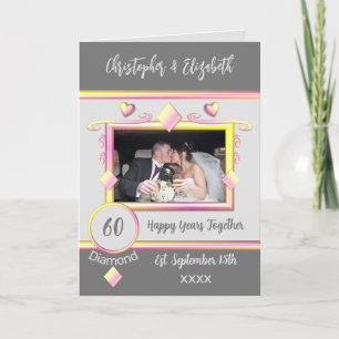 Diamond 60th anniversary add photo names yellow card
