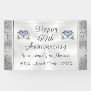 Diamond, 60th Anniversary Banners, Personalized Banner