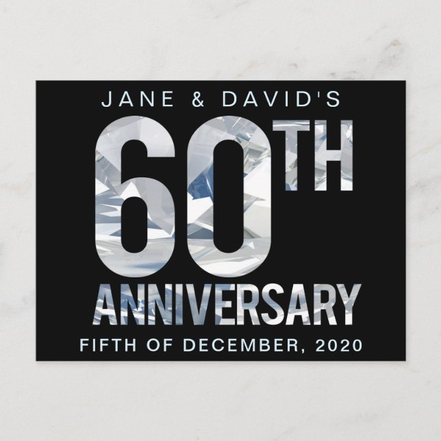 Diamond 60th Anniversary Party Postcard (Front)