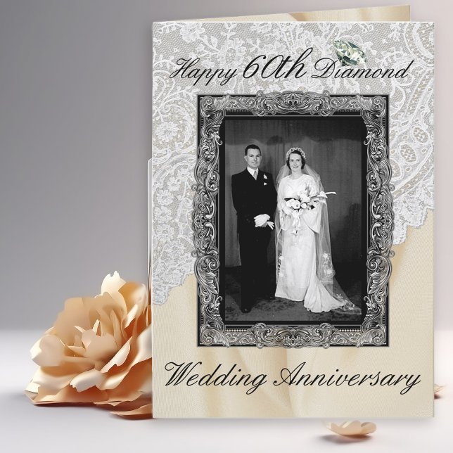 Diamond 60th Wedding Anniversary Elegant Card (Creator Uploaded)