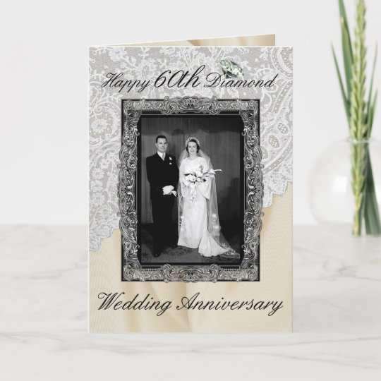 Diamond 60th  Wedding  Anniversary  Elegant Card  Zazzle com