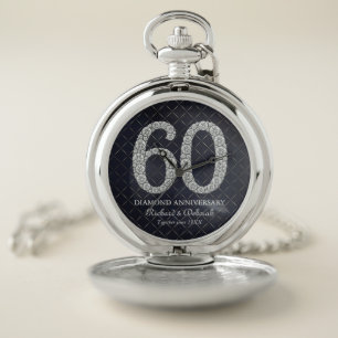 Diamond 60th Wedding Anniversary Husband Pocket Watch