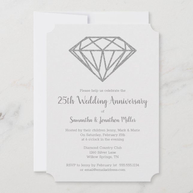 Diamond 60th Wedding Anniversary Invitation (Front)
