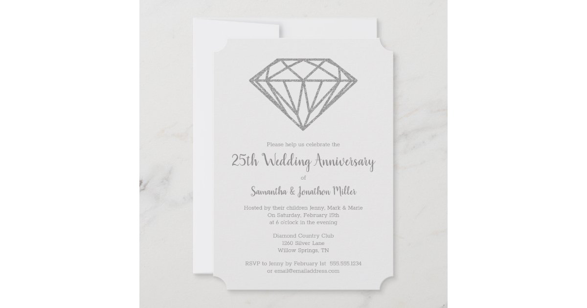 A 60th Diamond Wedding Anniversary Invite, Zazzle