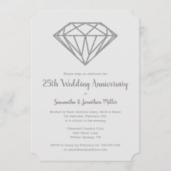 Diamond 60th Wedding Anniversary Invitation by prettypicture at Zazzle