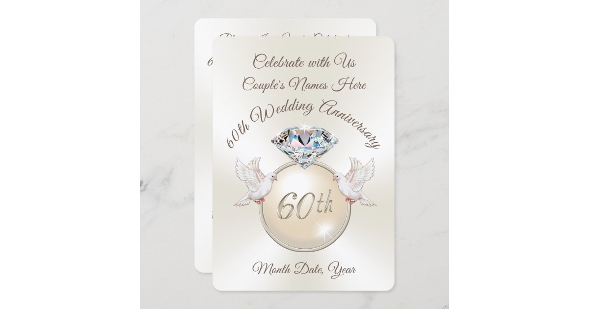 Personalized Diamond 60th Anniversary Invitations