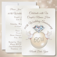Diamond 60th Wedding Anniversary Invitations