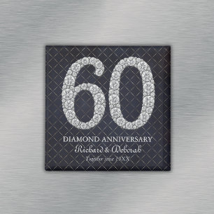 Diamond 60th Wedding Anniversary Keepsake Magnet