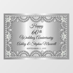Diamond 60th Wedding Anniversary Party Floor Decals