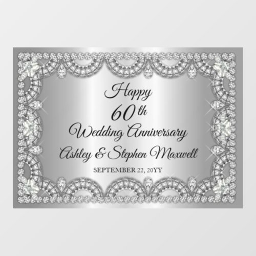 Diamond 60th Wedding Anniversary Party Floor Decals