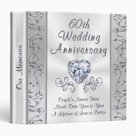 Diamond 60th Wedding Anniversary Photo Album 3 Ring Binder