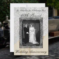 Flourish 60th Diamond Wedding Anniversary Invite, Zazzle