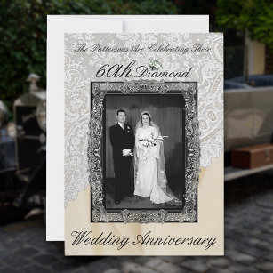 Elegant 60th Diamond Wedding Anniversary Banner, Zazzle