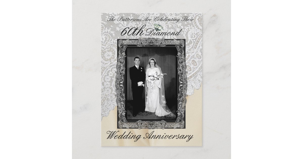 Personalized Diamond 60th Anniversary Invitations