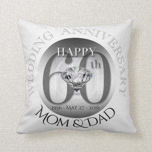 Diamond 60th Wedding Anniversary Pillow