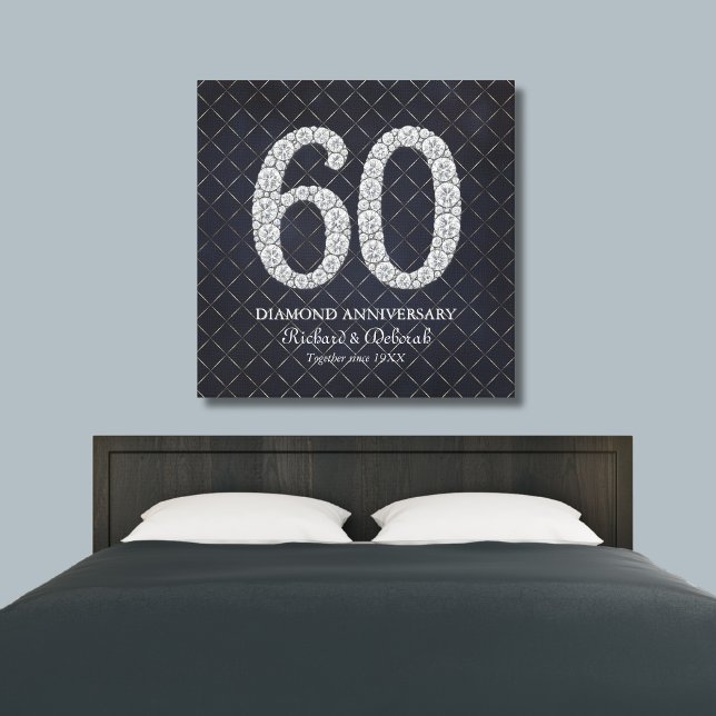 Diamond 60th Wedding Anniversary Real Canvas Print (Diamond 60th Wedding Anniversary Real Canvas Print
)