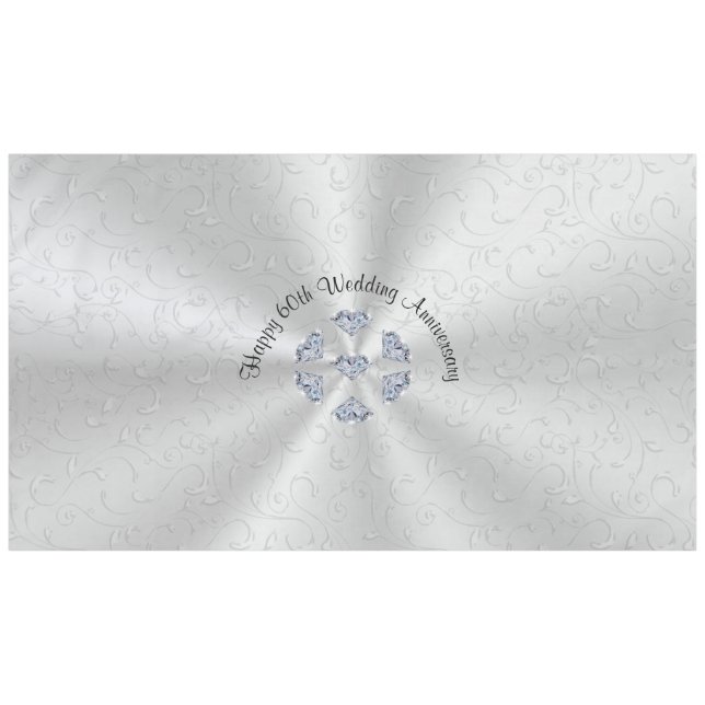 Diamond 60th Wedding Anniversary Table Decorations Tablecloth (Front (Horizontal))