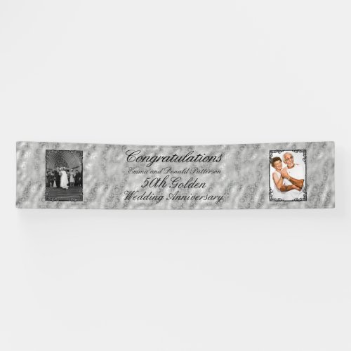 Diamond 60th Wedding Anniversary Two Photo Banner