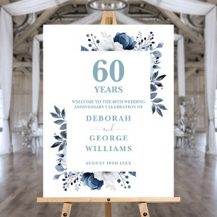 Diamond 60th Wedding Anniversary Welcome Sign