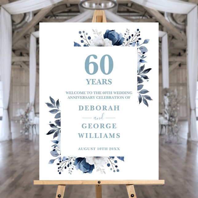 Diamond 60th Wedding Anniversary Welcome Sign (Diamond 60th Wedding Anniversary Welcome Sign)