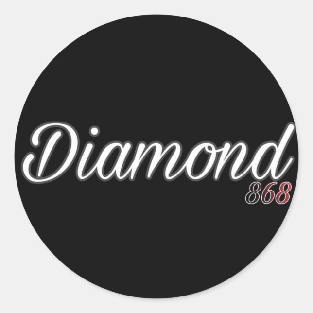 Diamond 868 logo classic round sticker (Front)