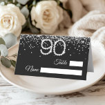 Diamond 90th Birthday Party Folded Place Card<br><div class="desc">Add a touch of sparkle to your celebration with our Diamonds 90th Birthday Party Place Card! Featuring an elegant diamond-inspired design, this table card perfectly complements your 90th birthday theme. Ideal for seating arrangements, buffet tables, or dessert displays, it adds sophistication and shine to your event décor. Personalize each card...</div>